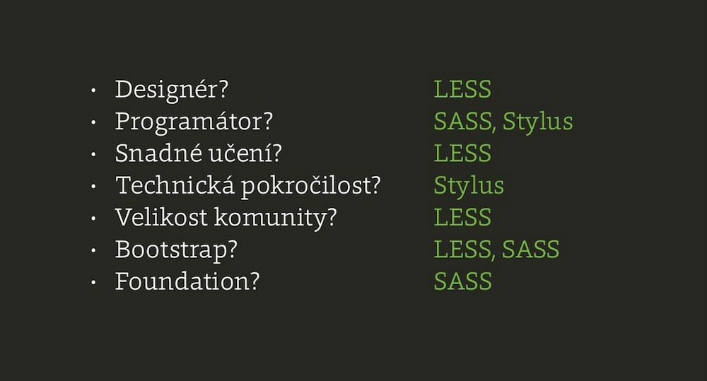 Který CSS preprocesor vybrat?