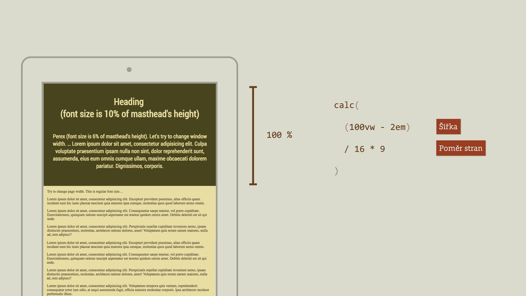 Elastická typografie - výpočet