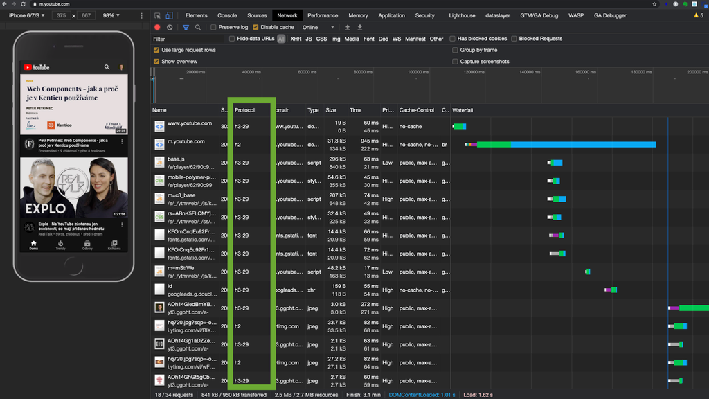 HTTP/3 v Chrome