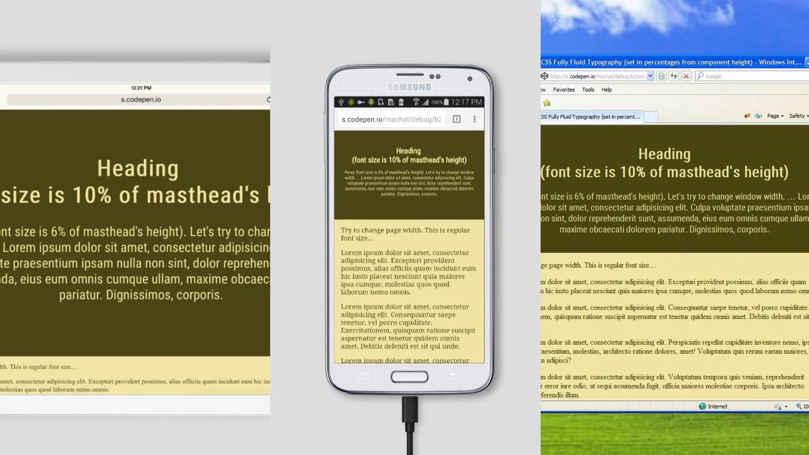 Elastická typografie v různých prohlížečích