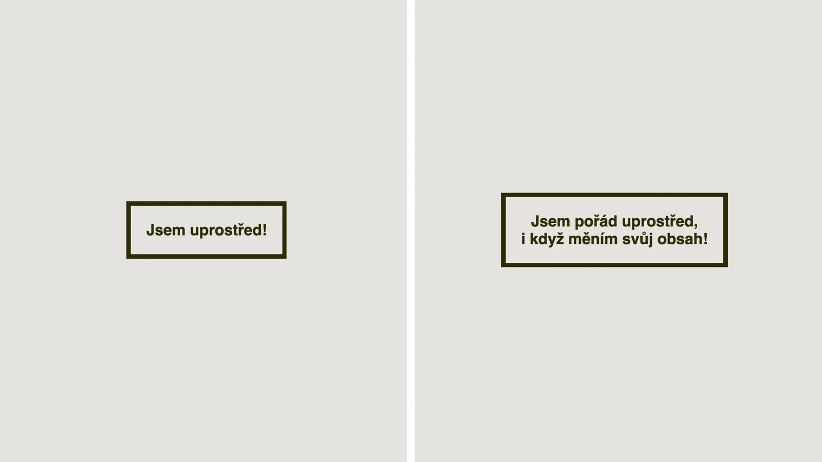 Centrování boxu na výšku i šířku