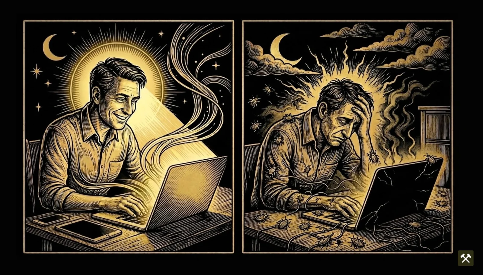 Vibe coder v nadšení a hluboké depresi